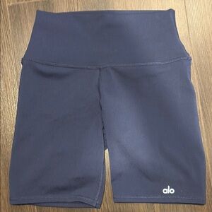 ALO Yoga Blue Bike Shorts High-Waisted Performance